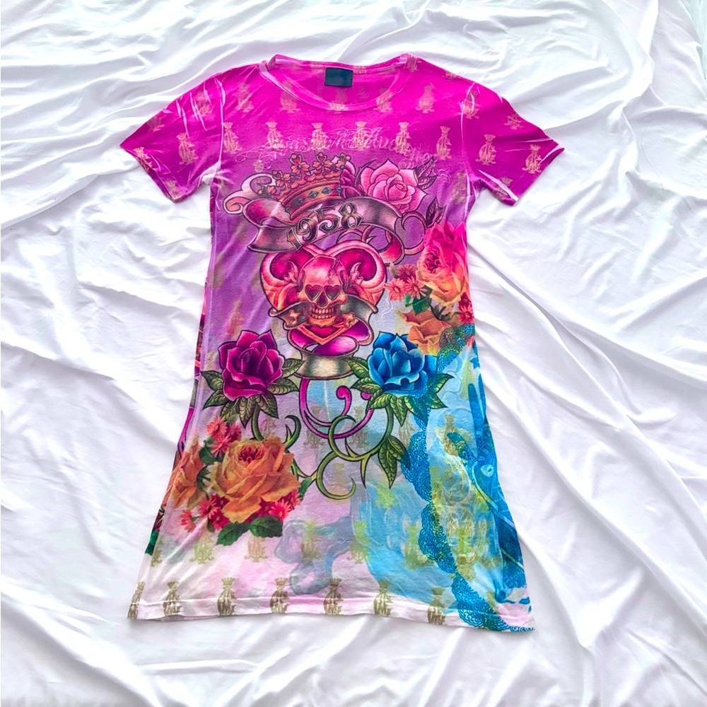 Christian Audigier printed long tee